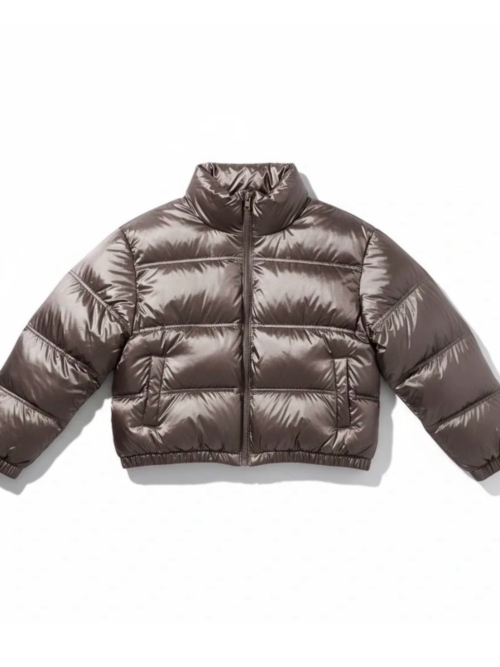Women’s puffer jacket wild fable / shiny calm gray sz xxs / s nwt